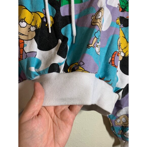 Retro Rugrats Nickelodeon Crop Hoodie Sweatshirt Women's Size Large AD7 - Picture 4 of 7